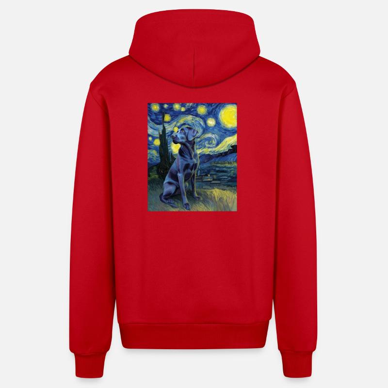 Labrador Retriever - Veste à capuche bio décontractée fabriquée en UE - rouge