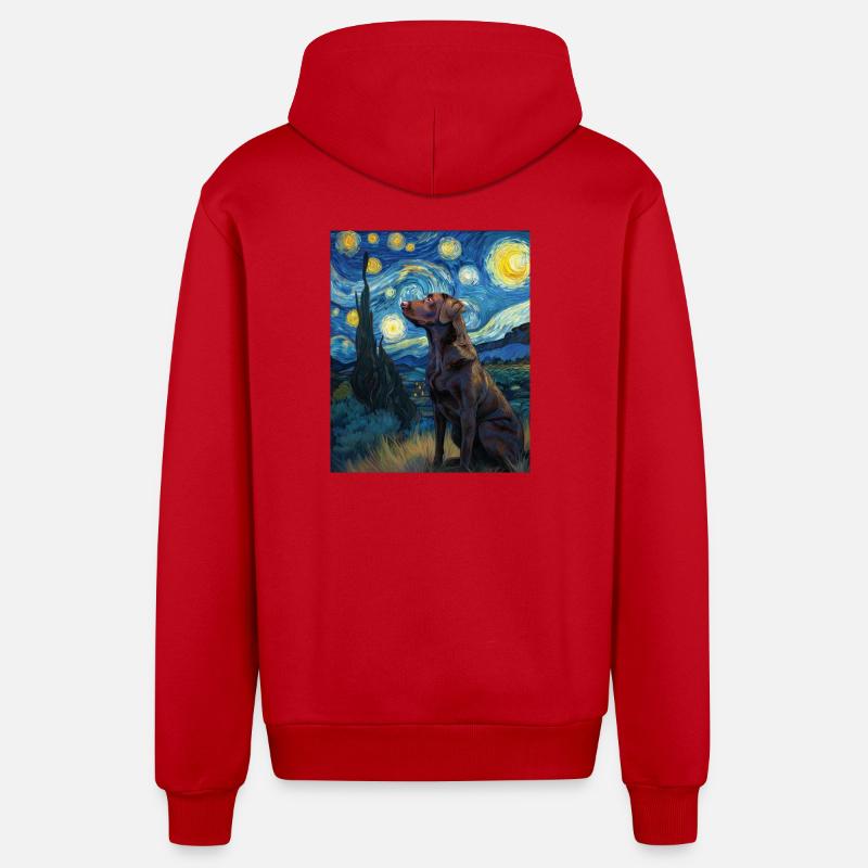 Labrador Retriever - Veste à capuche bio décontractée fabriquée en UE - rouge