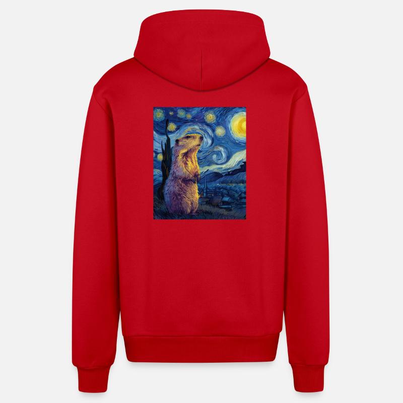 Marmotte - Veste à capuche bio décontractée fabriquée en UE - rouge