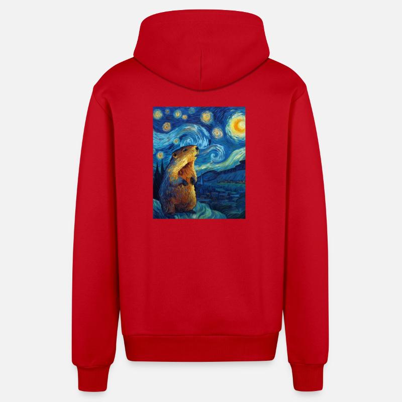 Marmotte - Veste à capuche bio décontractée fabriquée en UE - rouge