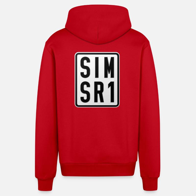 Plaque d’immatriculation du cyclomoteur Simson SR1 - Veste à capuche bio décontractée fabriquée en UE - rouge