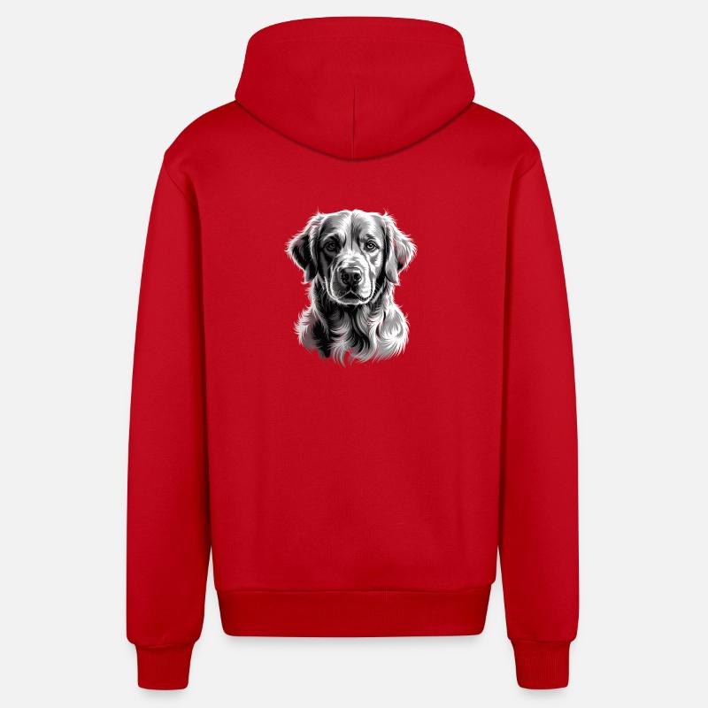 Labrador - Veste à capuche bio décontractée fabriquée en UE - rouge