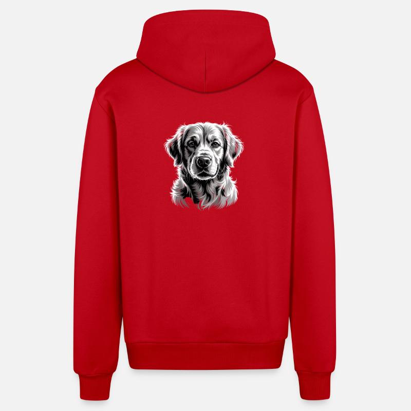 Labrador - Veste à capuche bio décontractée fabriquée en UE - rouge