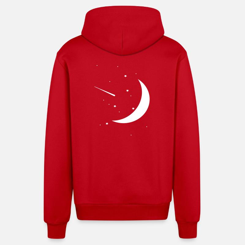 Ciel nocturne - Veste à capuche bio décontractée fabriquée en UE - rouge