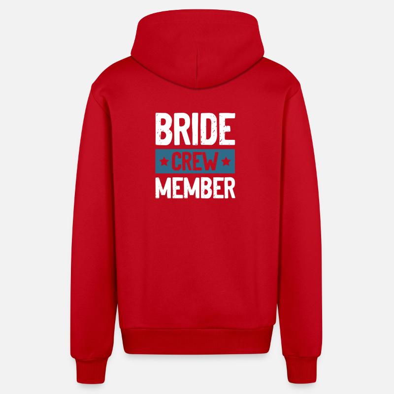 Équipage de la mariée - Veste à capuche bio décontractée fabriquée en UE - rouge
