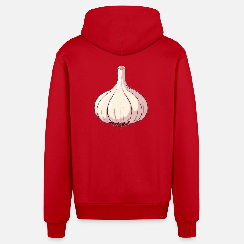 Ail - Veste à capuche bio décontractée fabriquée en UE - rouge