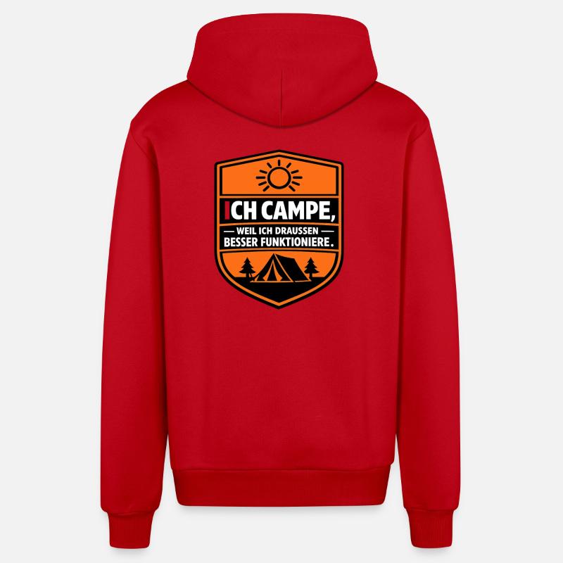 Camping-car parfait - Veste à capuche bio décontractée fabriquée en UE - rouge