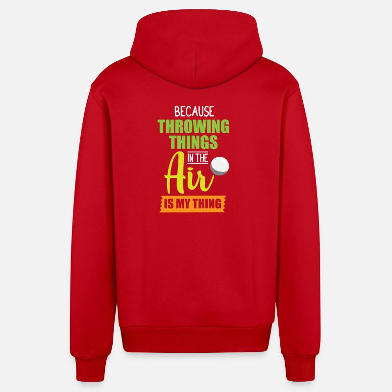 Diskuswurf Diskuswerfen Diskus diskuswerfer - Organic Relaxed Kapuzenjacke Made in EU - Rot