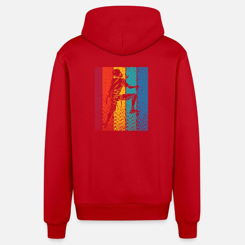 Bloc de bloc de Boulderer - Veste à capuche bio décontractée fabriquée en UE - rouge