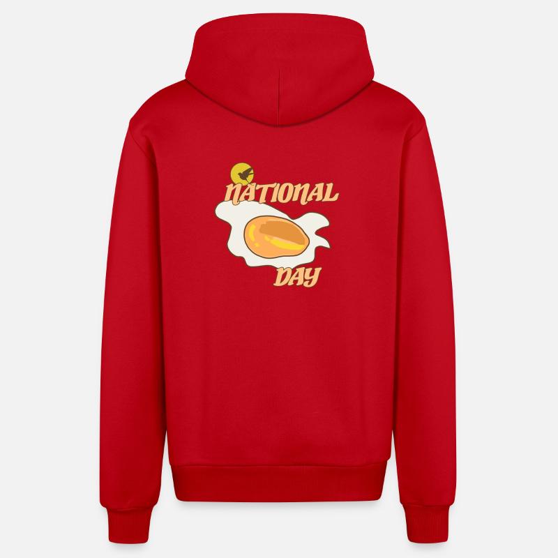 Egg Day - Organic Relaxed Hooded Jacket Made in EU - red