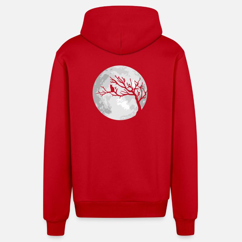 Lune de Chat Lune d’Halloween - Veste à capuche bio décontractée fabriquée en UE - rouge