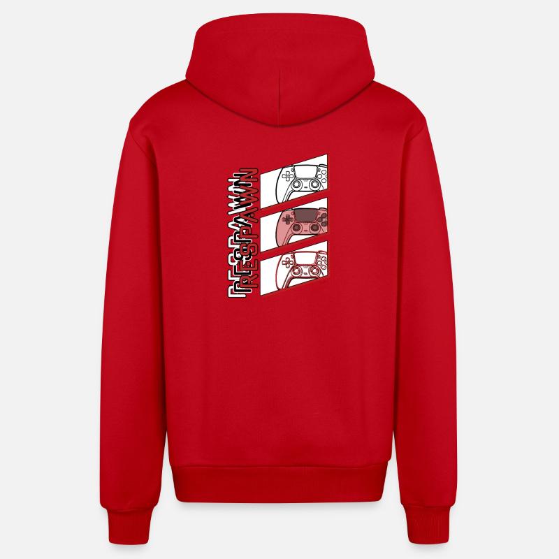 Réapparition - Veste à capuche bio décontractée fabriquée en UE - rouge