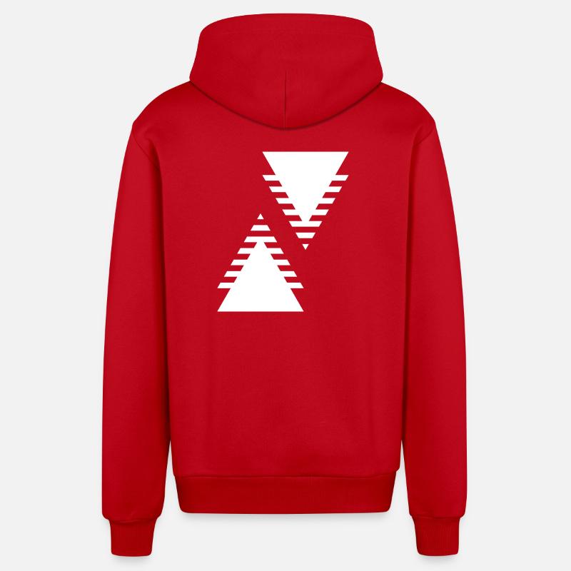 Conception des triangles géométriques - Veste à capuche bio décontractée fabriquée en UE - rouge