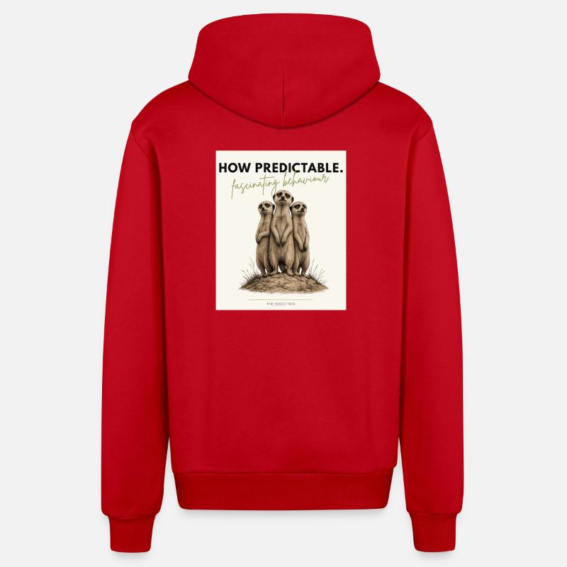 How Predictable Funny Meerkat - Organic Relaxed Kapuzenjacke Made in EU - Rot