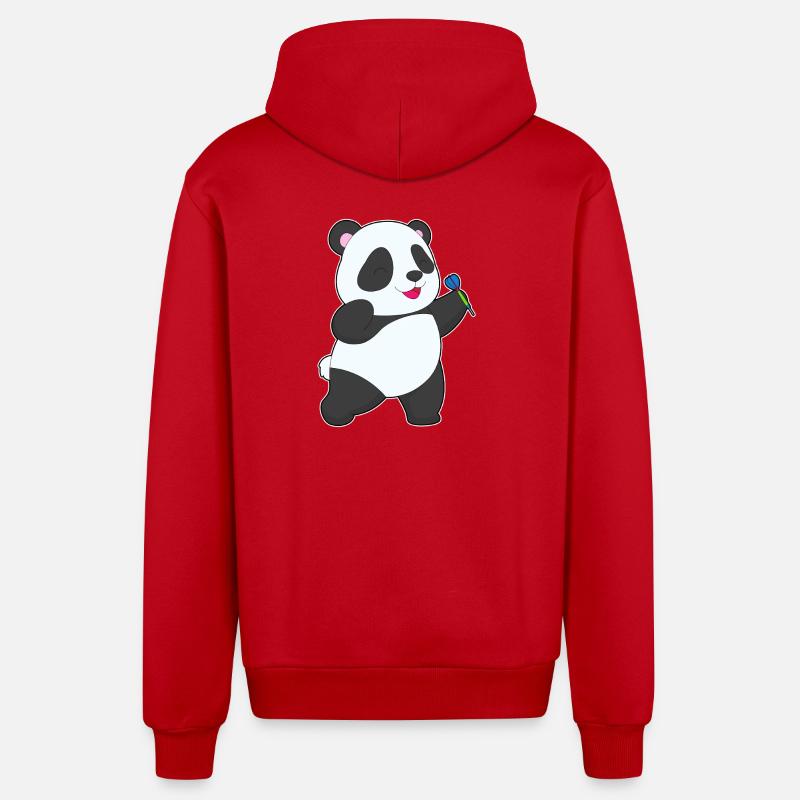 Panda Dart Dartpfeil Sport - Veste à capuche bio décontractée fabriquée en UE - rouge