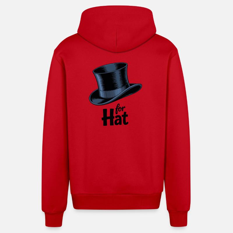 Graphisme magique haut-de-forme - Veste à capuche bio décontractée fabriquée en UE - rouge