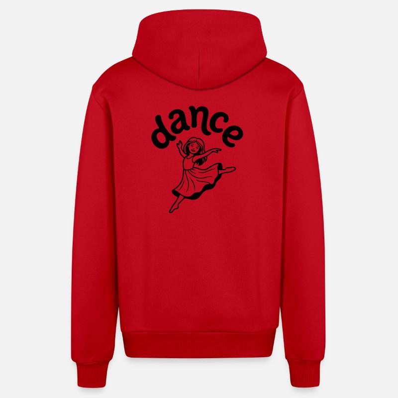 danseuse - Veste à capuche bio décontractée fabriquée en UE - rouge