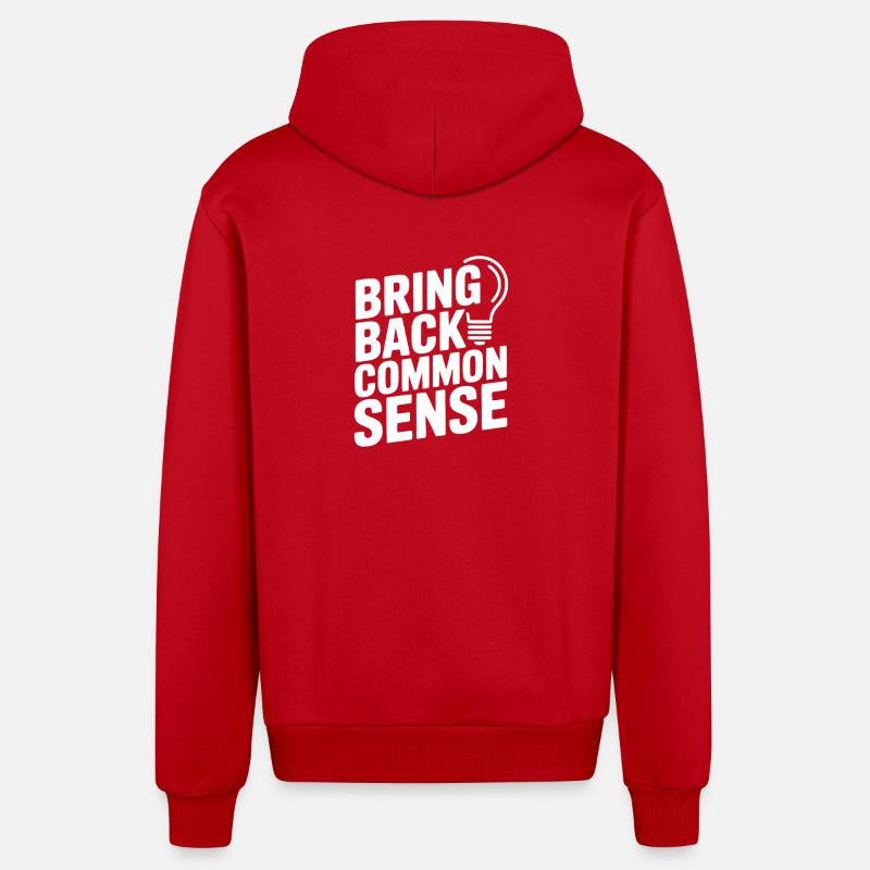 On ramène le bon sens - Veste à capuche bio décontractée fabriquée en UE - rouge