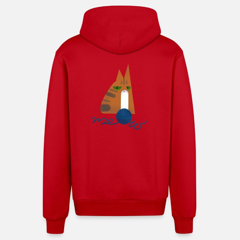 Kitten (red) - Organic Relaxed Hooded Jacket Made in EU - red