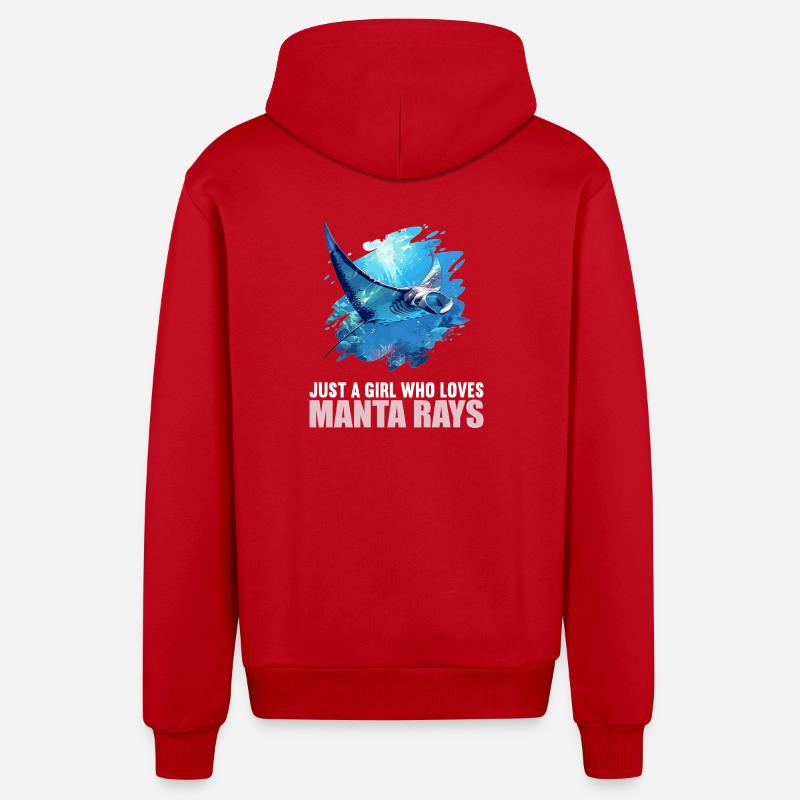 Rochen Mantarochen - Organic Relaxed Kapuzenjacke Made in EU - Rot