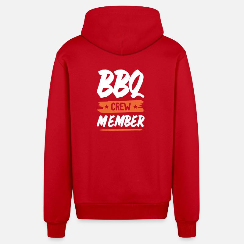 Équipe de barbecue - Veste à capuche bio décontractée fabriquée en UE - rouge