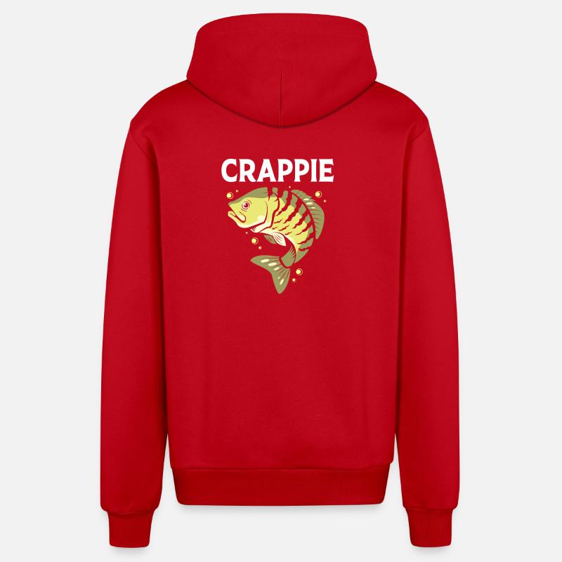 Crappie Fish Perch Sunfish - Organic Relaxed Hooded Jacket Made in EU - red