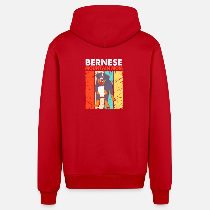 Bouvier bernois - Veste à capuche bio décontractée fabriquée en UE - rouge