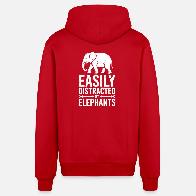 Expressions d’éléphant Éléphant Drôle d’éléphant - Veste à capuche bio décontractée fabriquée en UE - rouge