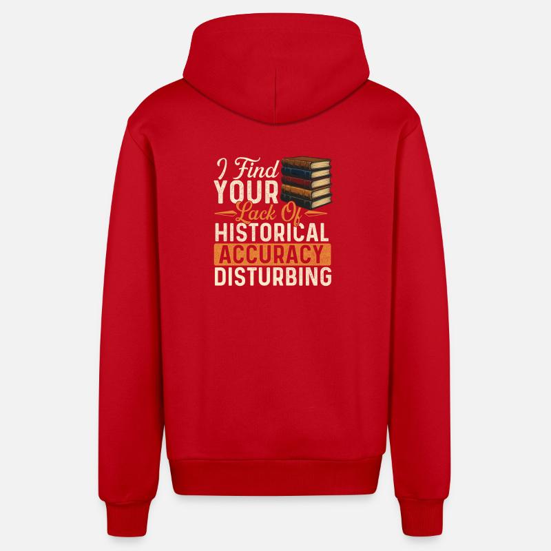 Exactitude historique Histoire troublante - Veste à capuche bio décontractée fabriquée en UE - rouge