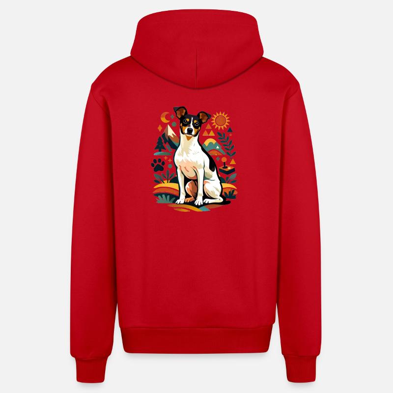 Style folklorique Bodeguero - Veste à capuche bio décontractée fabriquée en UE - rouge
