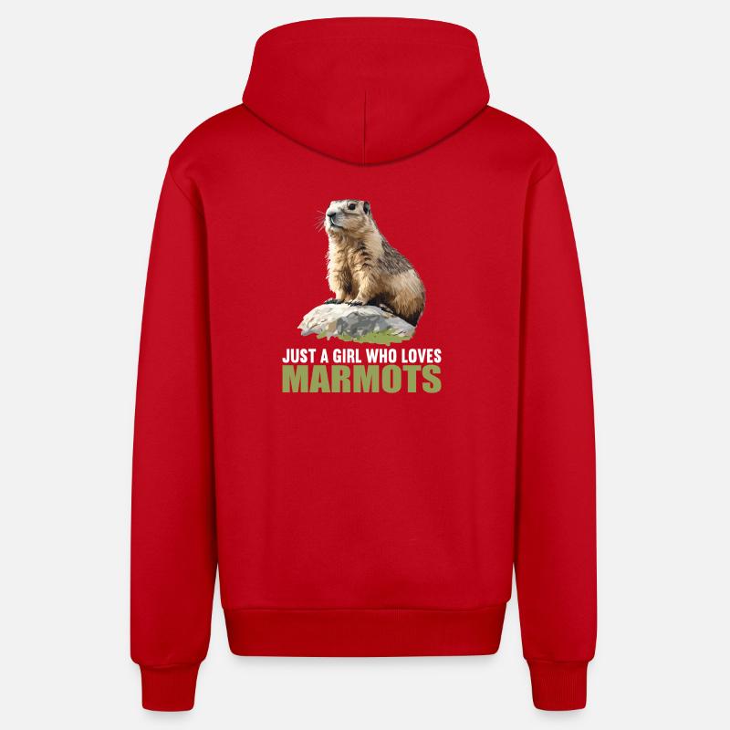 Marmottes Marmotte - Veste à capuche bio décontractée fabriquée en UE - rouge