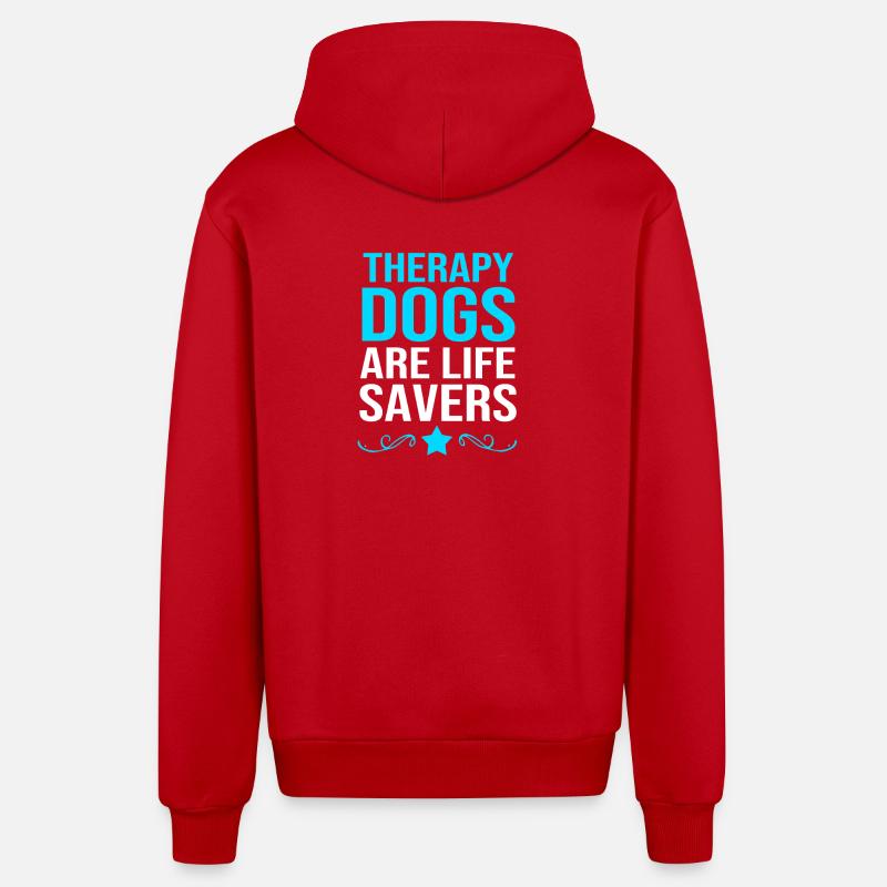 Chien de thérapie - Veste à capuche bio décontractée fabriquée en UE - rouge