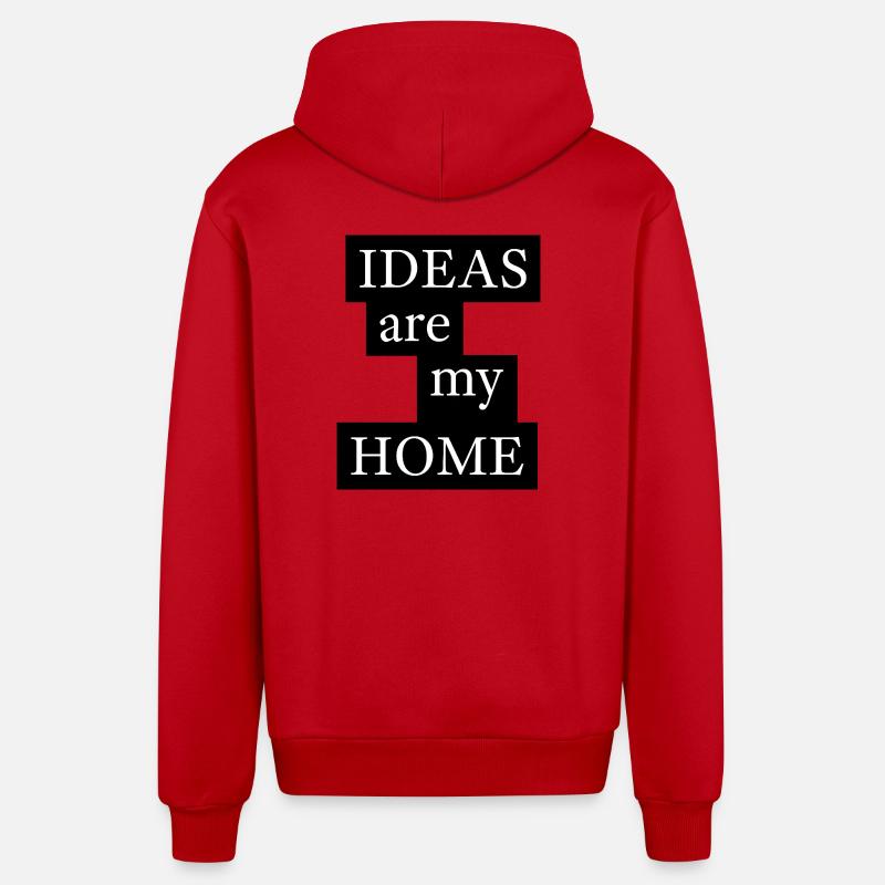 LES IDÉES sont MA MAISON - Veste à capuche bio décontractée fabriquée en UE - rouge