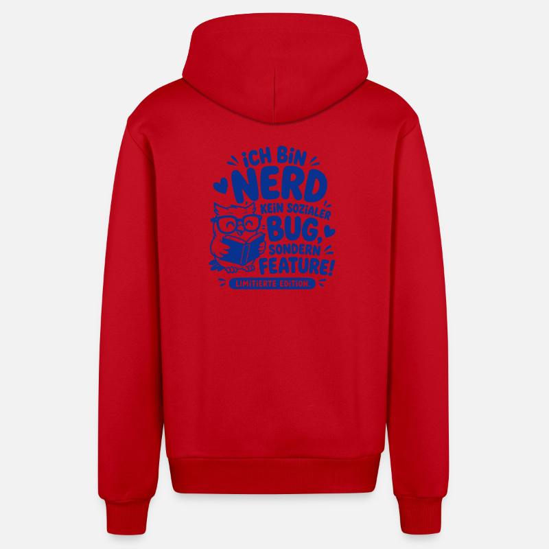 Nerd Feature Limitierte Edition - Organic Relaxed Kapuzenjacke Made in EU - Rot