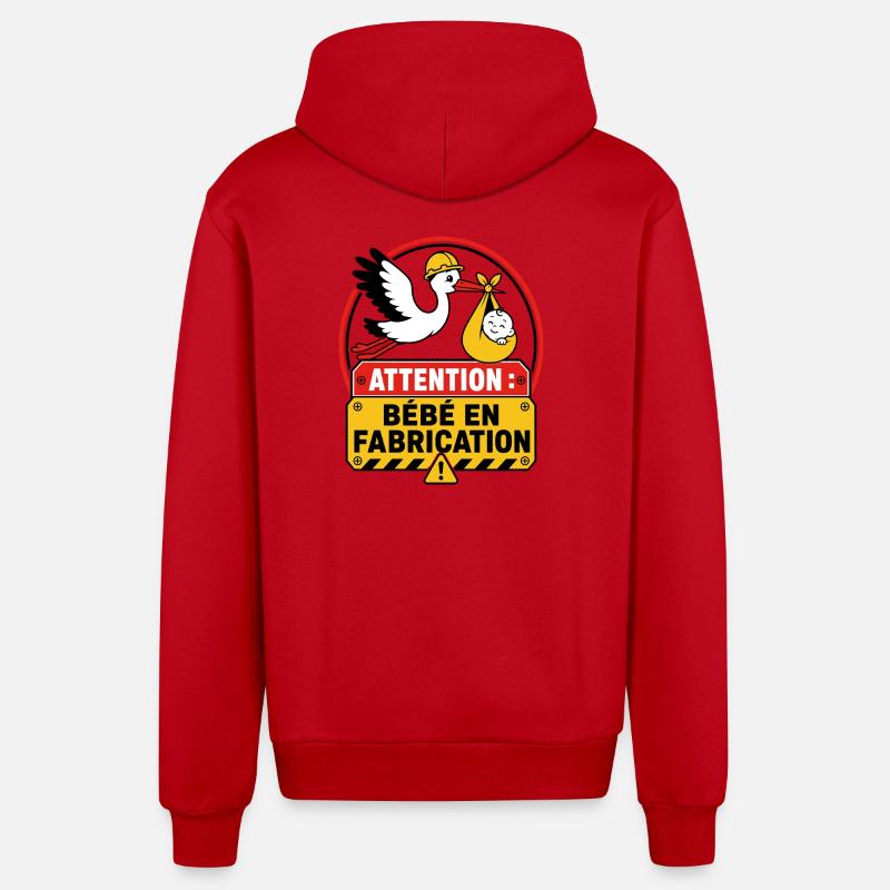 Attention Bébé en Fabrication - Veste à capuche bio décontractée fabriquée en UE - rouge