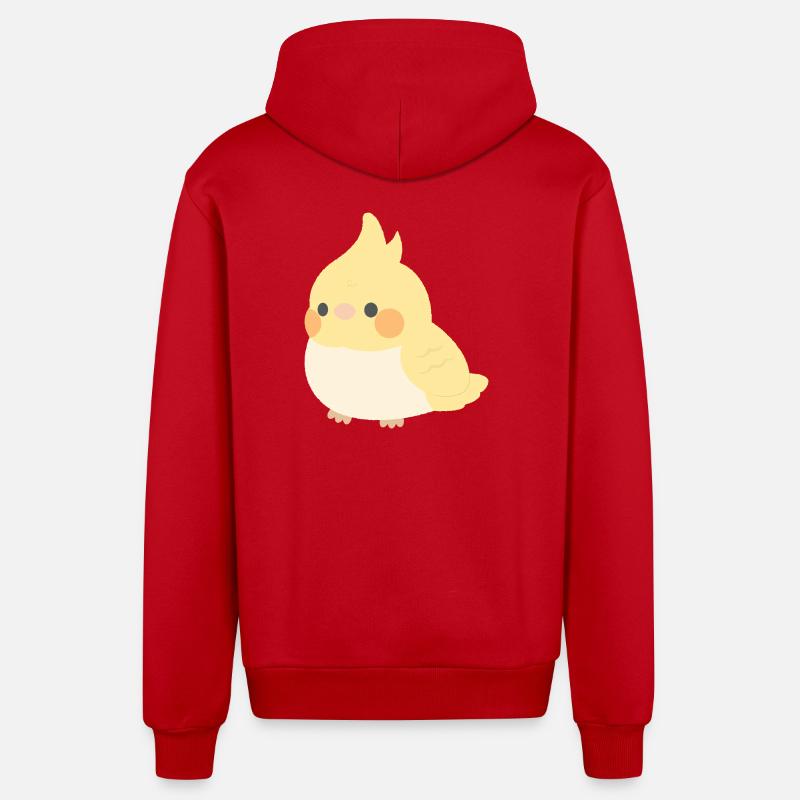 calopsitte - Veste à capuche bio décontractée fabriquée en UE - rouge
