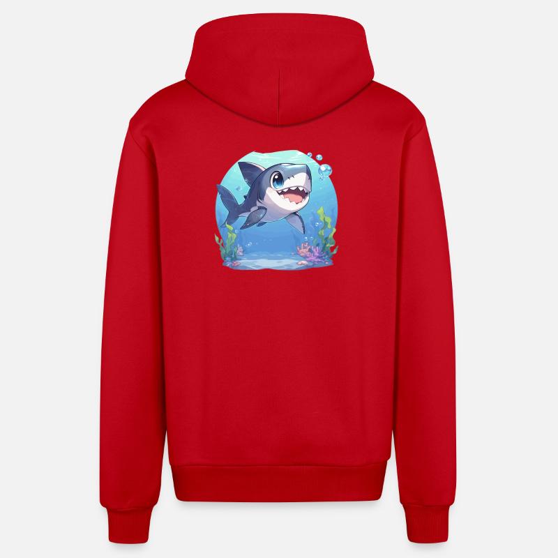 Requins Requin - Veste à capuche bio décontractée fabriquée en UE - rouge