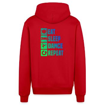 Geschenkidee für einen Breakdancer mit Streetdance - Organic Relaxed Kapuzenjacke Made in EU - Rot - Hinten