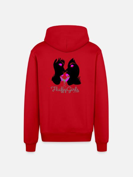 fluffy girls - Organic Relaxed Kapuzenjacke Made in EU - Rot