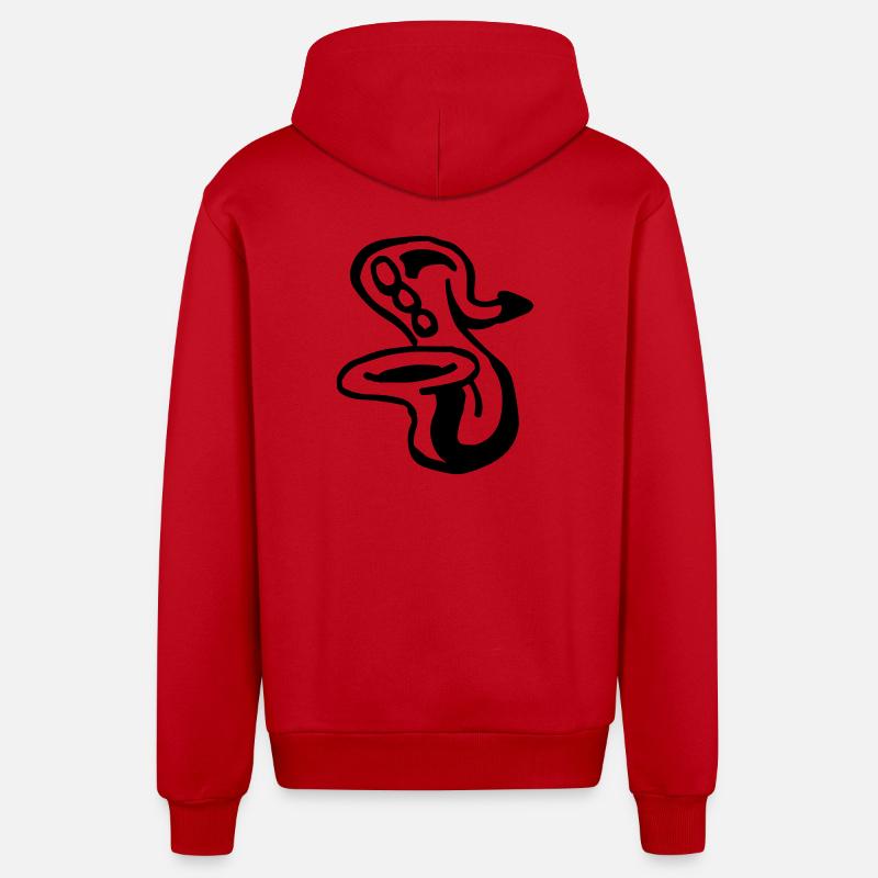 Saxophone - Veste à capuche bio décontractée fabriquée en UE - rouge