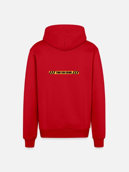 Time for Crime - Organic Relaxed Kapuzenjacke Made in EU - Rot