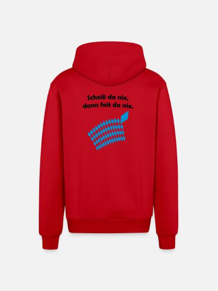 Bavaria - Organic Relaxed Hooded Jacket Made in EU - red