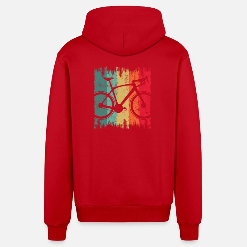 Silhouette de vélo graffiti arc-en-ciel - Veste à capuche bio décontractée fabriquée en UE - rouge