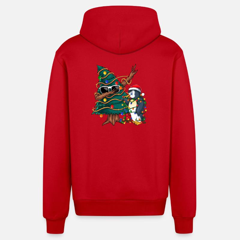 Dapping Tannenbaum -Dapping Weihnachtspullover - Organic Relaxed Kapuzenjacke Made in EU - Rot