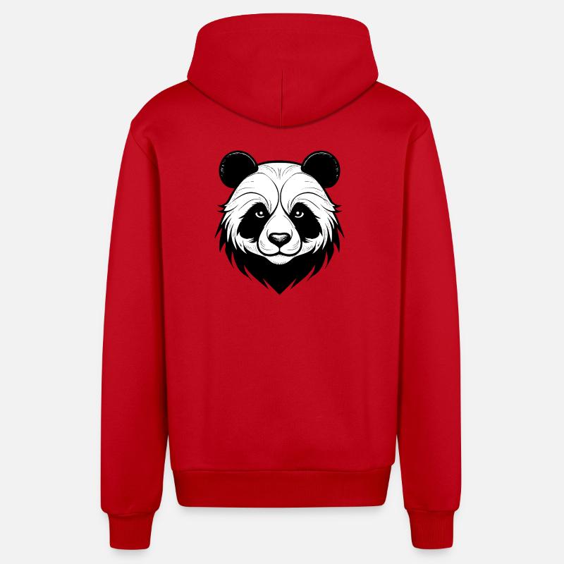 Conception élégante du masque de panda - Veste à capuche bio décontractée fabriquée en UE - rouge