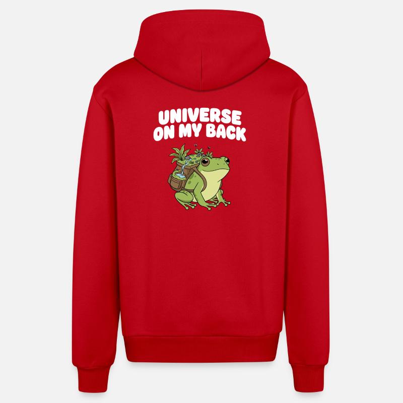 L’univers sur mon dos - Veste à capuche bio décontractée fabriquée en UE - rouge