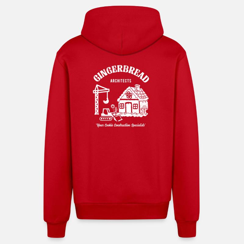  Gingerbread architects your cookie construction - Organic Relaxed Kapuzenjacke Made in EU - Rot