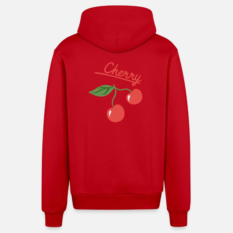 Cherry Fruit Summer Design - Organic Relaxed Kapuzenjacke Made in EU - Rot