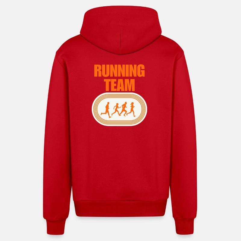Équipe de course - Veste à capuche bio décontractée fabriquée en UE - rouge