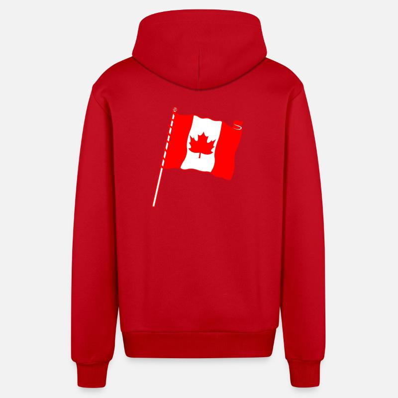 Drapeau : Feuille d’érable du Canada - Veste à capuche bio décontractée fabriquée en UE - rouge